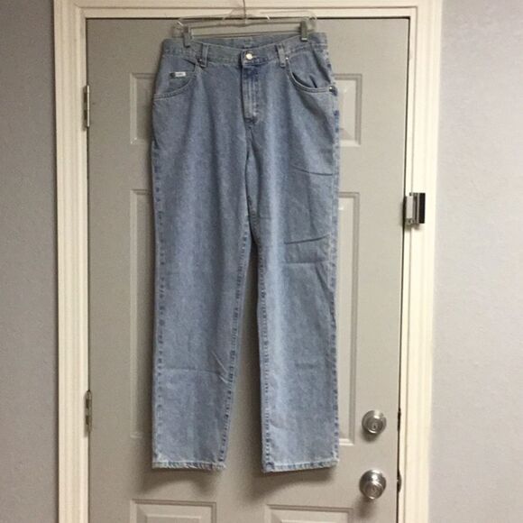 Vintage Lee Lightwash Blue Mom Jeans Size 12 32 x 31 - Picture 1 of 6